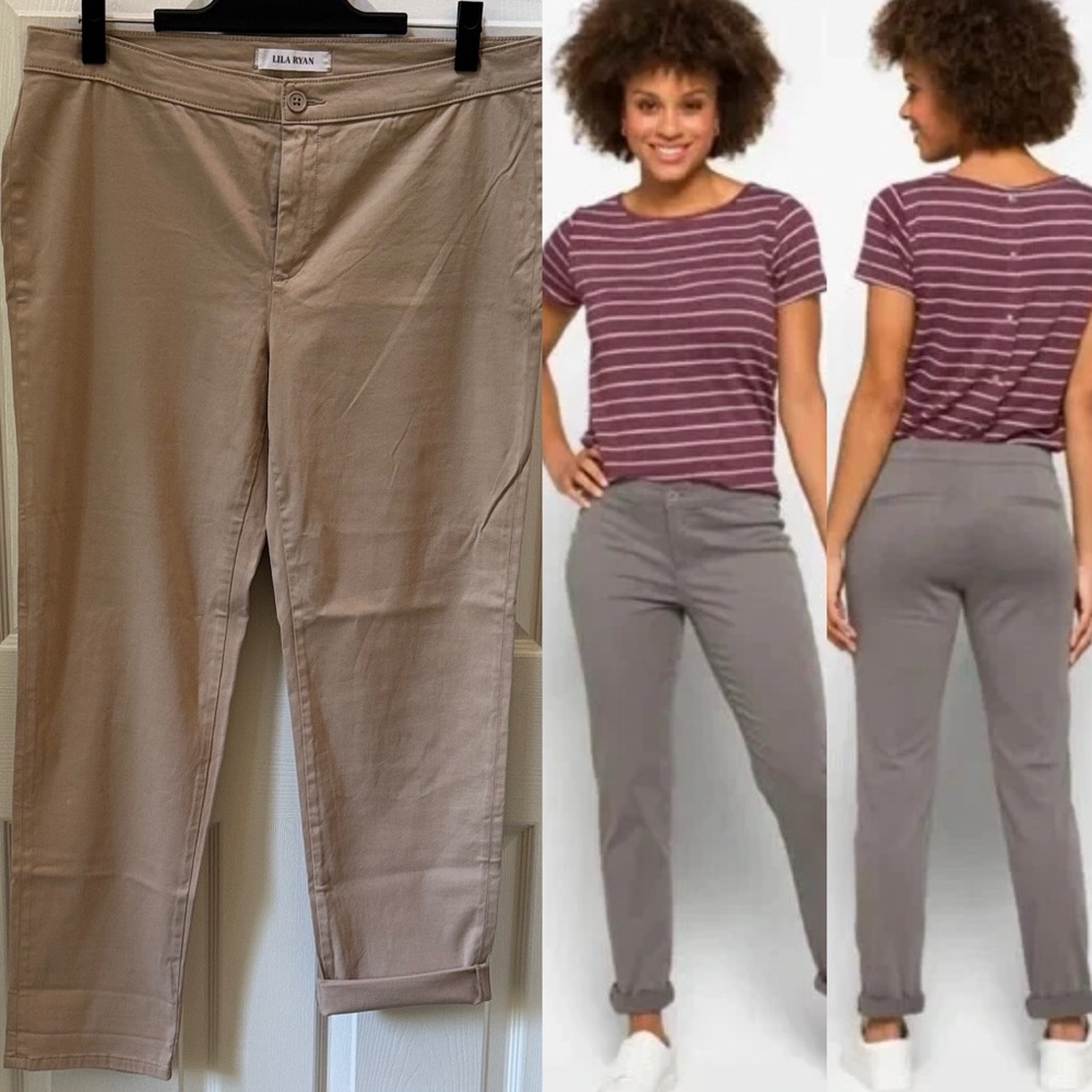 🦖NWOT Lila Ryan Size 16 Khaki Zuri Chinos